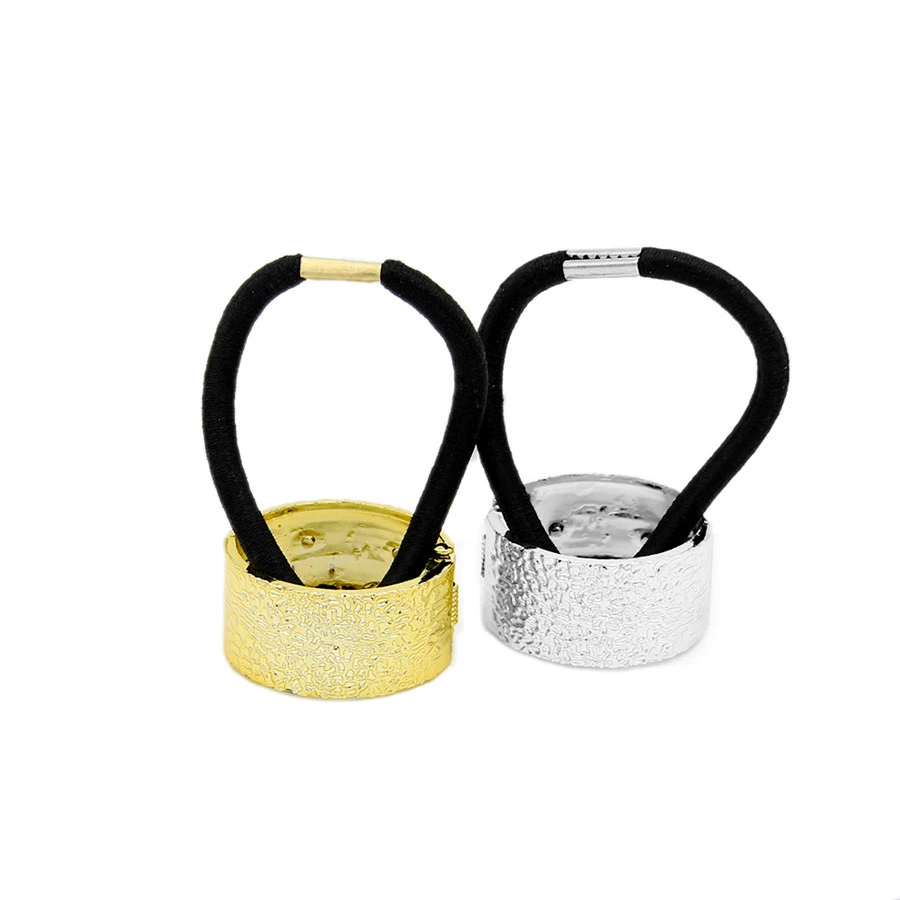 

Boutique Metal Ponytail Holder Girls Rubber Band Hair Cuff Wrap Tie Band Ring Rope Womans Elastic Hair Band Accessories