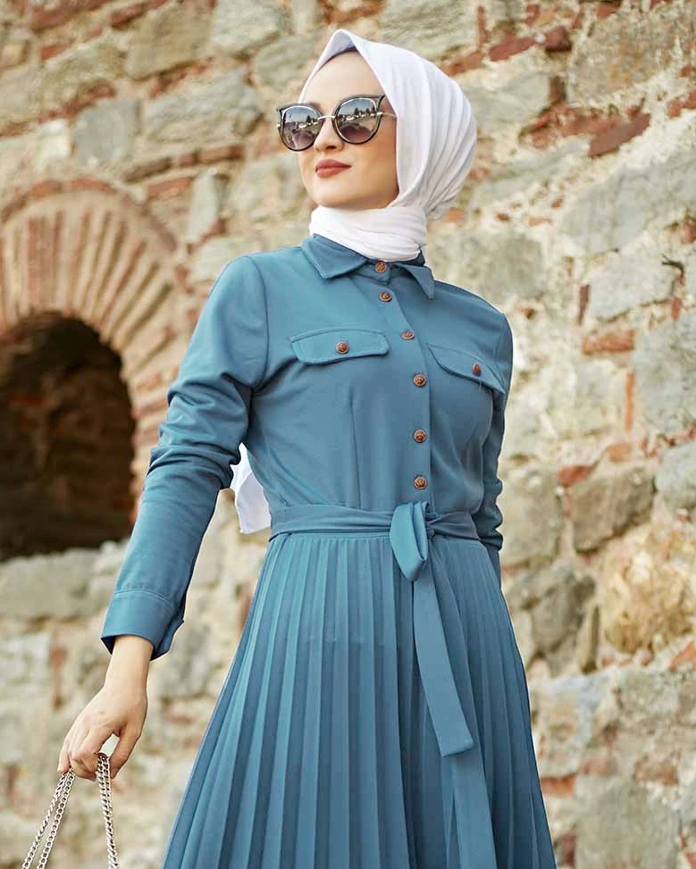 Skirt Pleated Dress Eid Mubarak Kaftan Dubai Abaya Turkey Muslim Fashion Hijab Dress Islam Clothing Abayas Maxi African Dresses