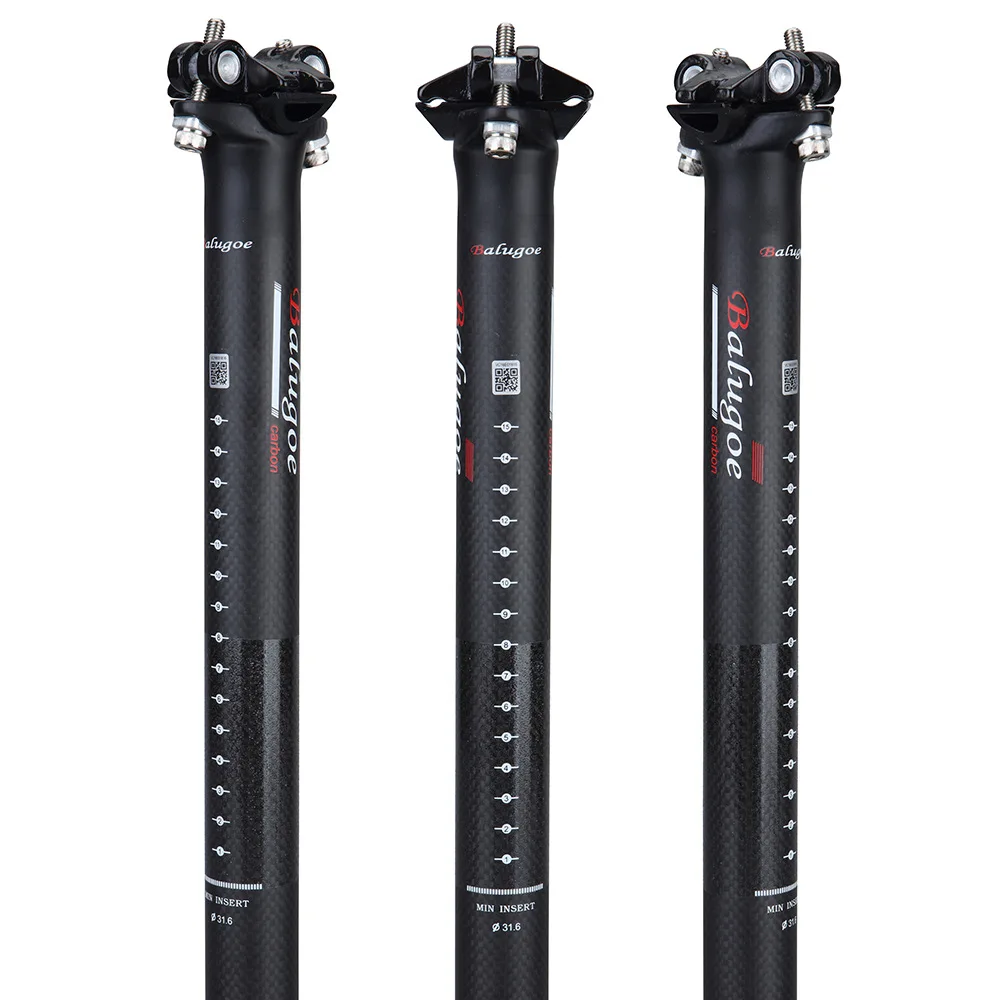 

BALUGOE Lightweight Carbon Fiber Bicycle Seatpost 27.2/30.8/31.6 x 350/400MM MTB Bicycle Seatpost Road Bike Seat Post Parts