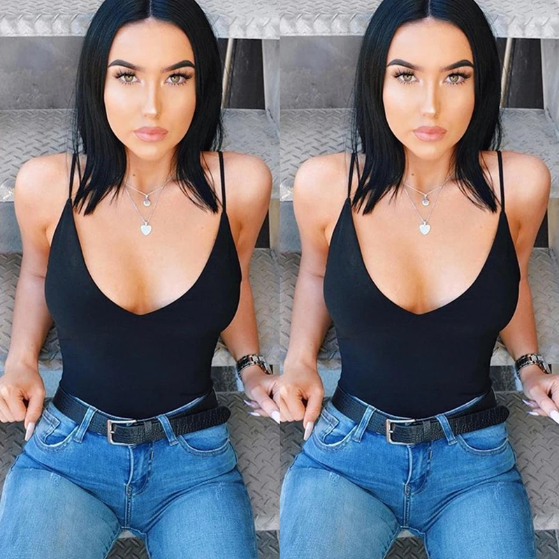 Женский пикантный модный кроп-топ летняя однотонная Облегающая майка без