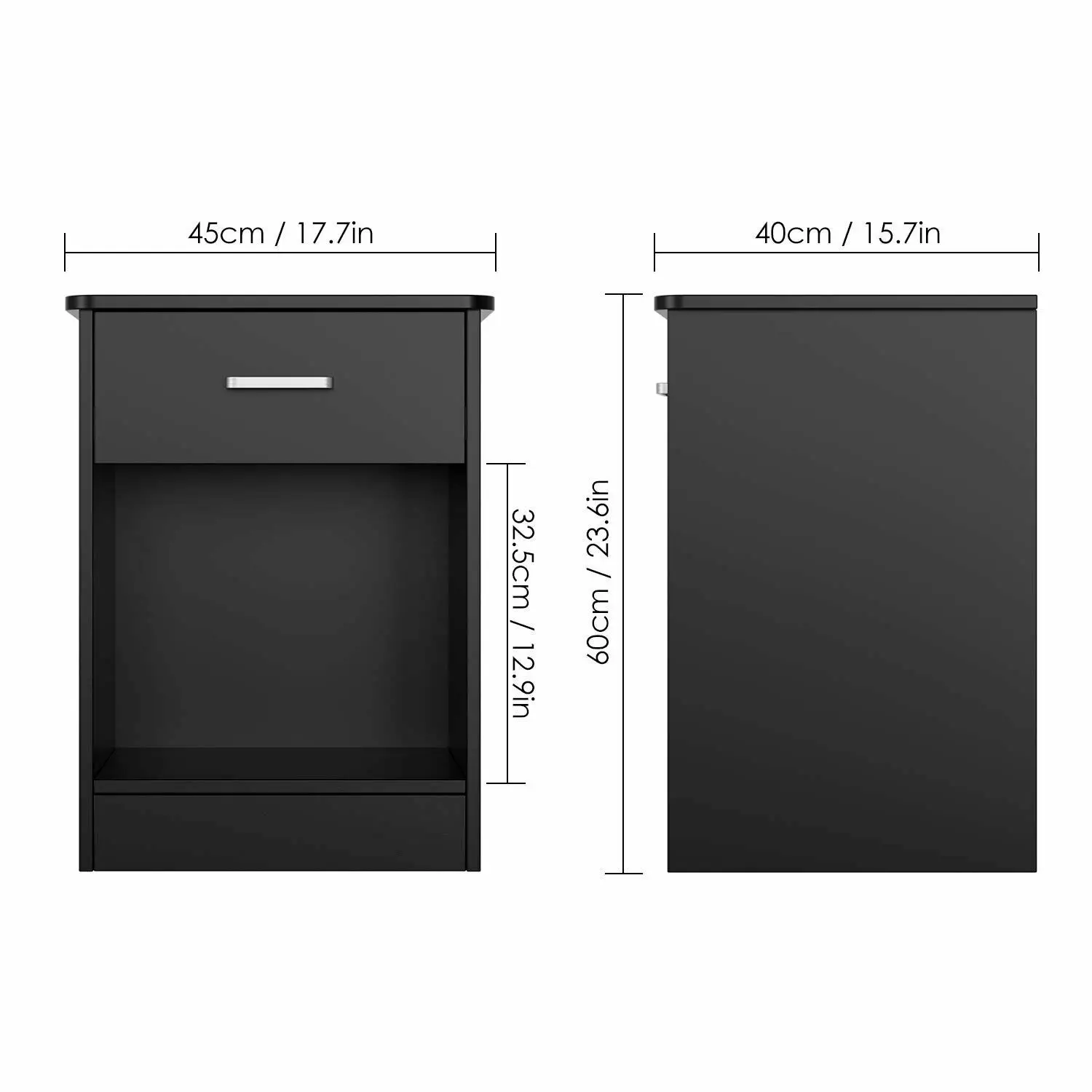 

Nightstand End Table Bedroom Side Stand Modern Storage Drawers