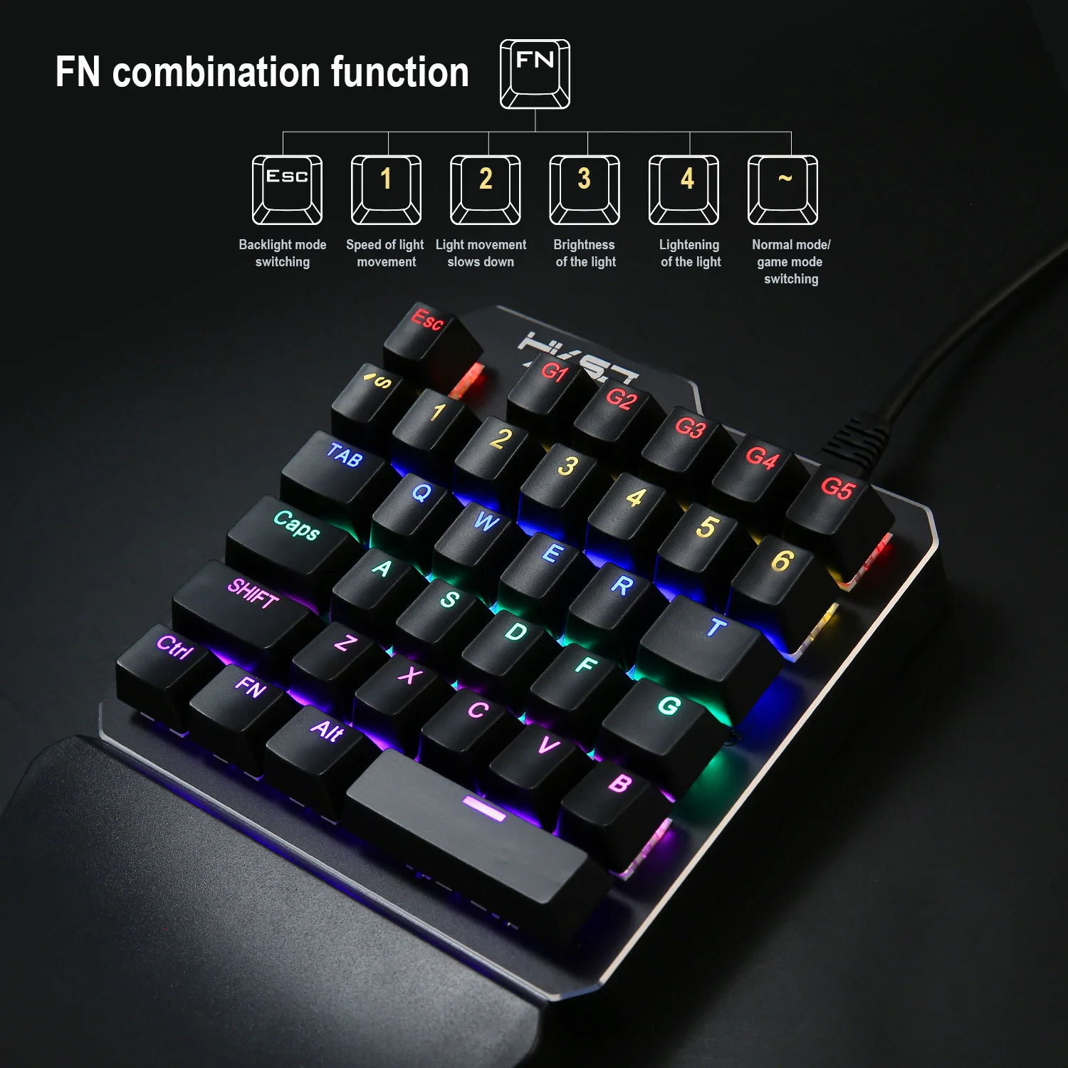 one handed gaming mechani keyboard rgb backlit portable mini keypad ergonomic game controller for pc ps4 xbox gamer for mobile free global shipping