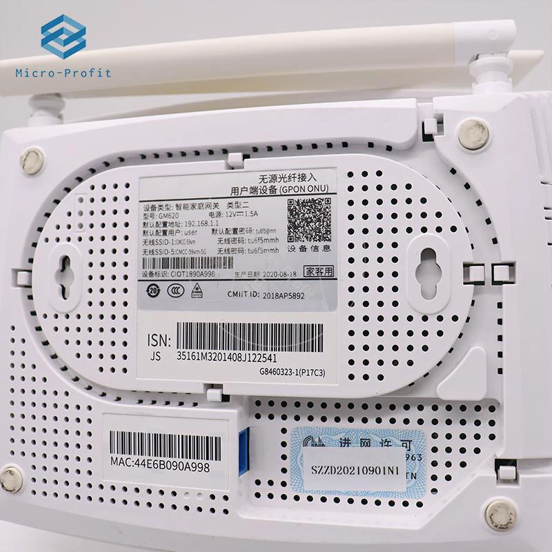 5 шт./лот GM620 Gpon ONT ONU 1GE + 3FE 1POTS 2USB 2 4G/5G WIFI AC двухдиапазонный оптоволоконный