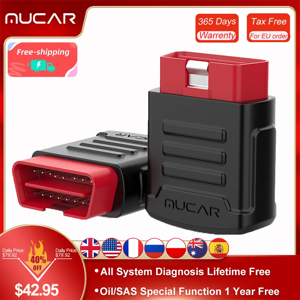 

Диагностический сканер MUCAR BT200, Bluetooth-устройство для диагностики автомобиля, подходит для всех автомобилей