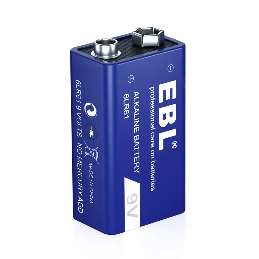 

EBL Alkaline-Battery 6LR61 9V Alkaline Batteries for Toys Camera Flashlight