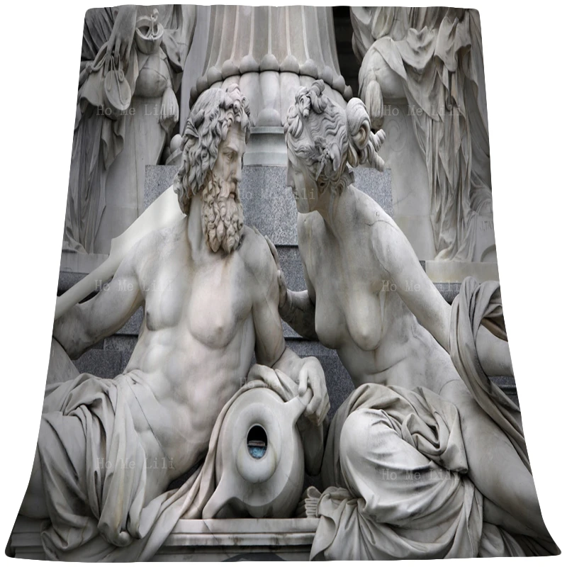 

Ancient Greek Mythology Sculpture Venus Or Aphrodite Head Neo Classicism Holy Male And Female Flannel Blanket By Ho Me Lili