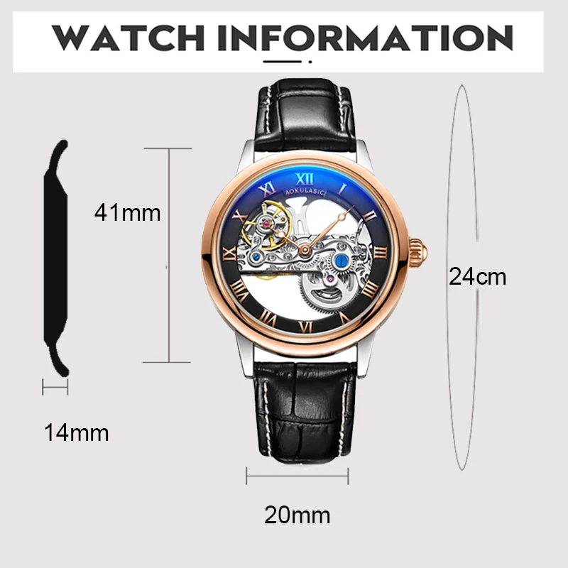 Мужские автоматические механические часы с турбийоном AOKULASIC