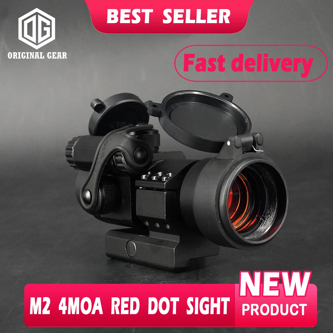 

Comp M2 4MOA Red Dot Sight 32mm Reflex Scope w/Base/High Oblique/MK18 MOD0 Mounts