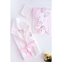 Baby Bath Towel Set 5pcs toallas de baño White doudou bebe Newborn Cartoon Towels With Hood полотенце полотенце детское