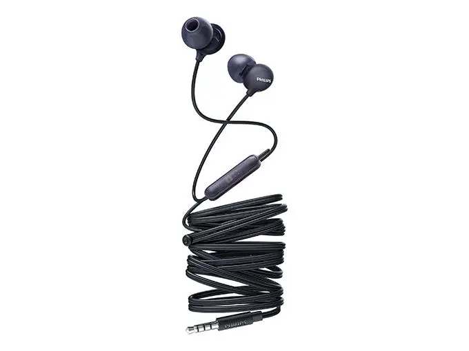 Black for Philips Upbeat SHE2405BK/00 Earbuds Earphone With Mic Black