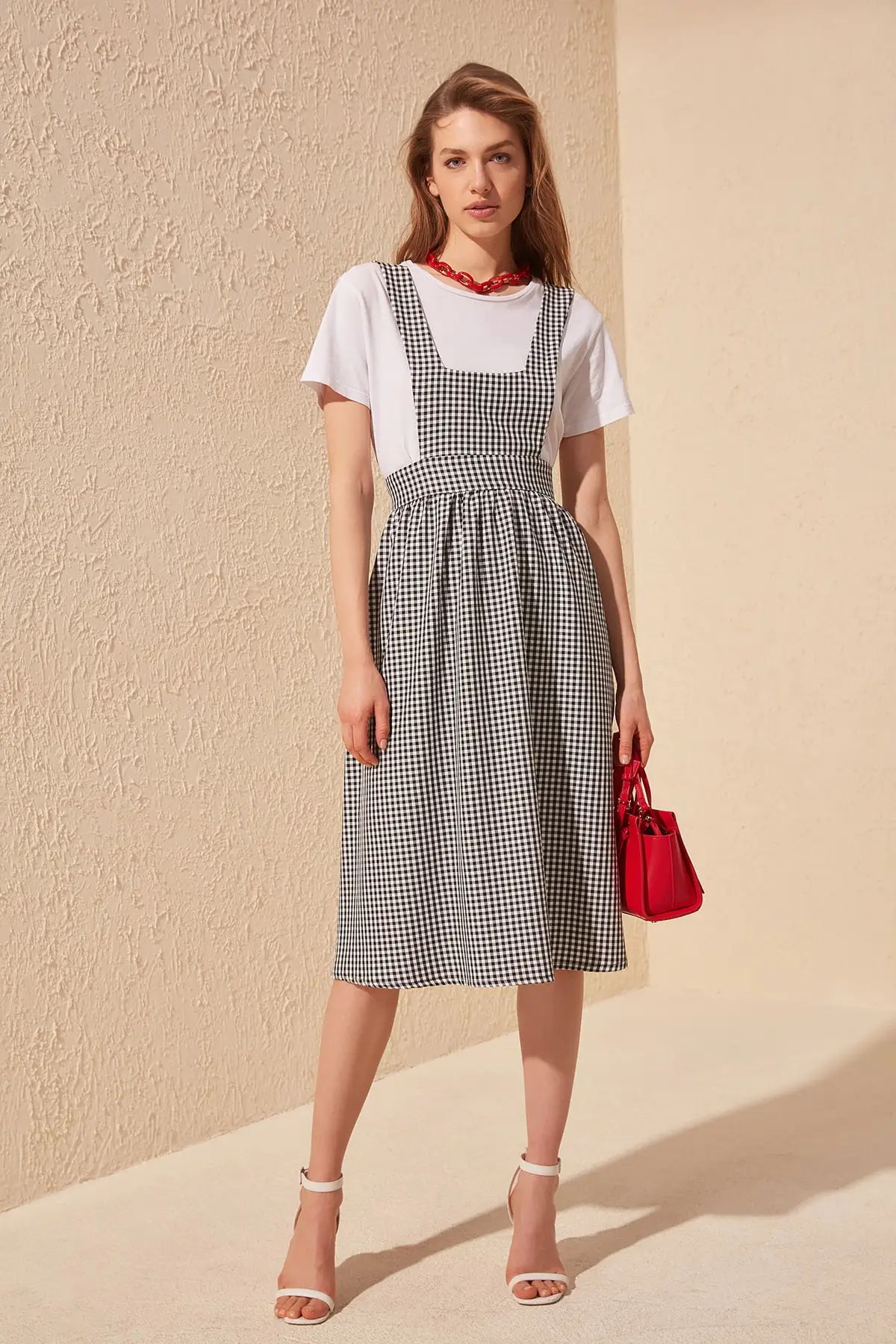 Платье-жилет с рисунком вороньей лапки TWOSS20EL0924 | Женская одежда