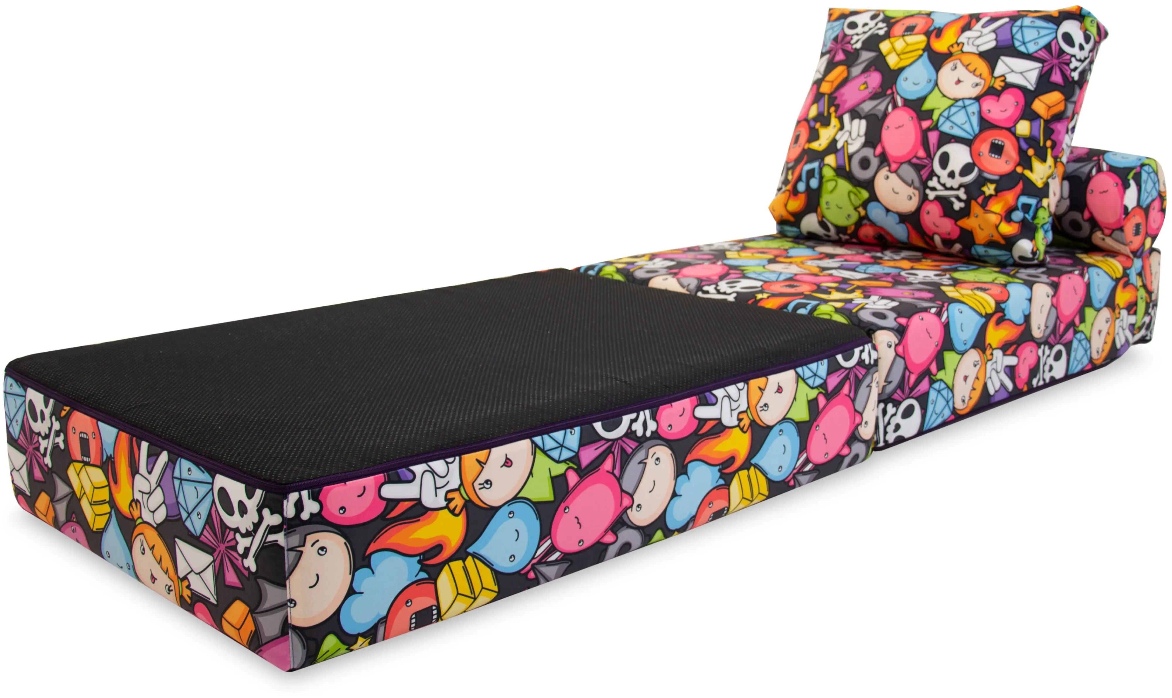 Baby anti-vandal folding chair bed with removable covers puff SPB 40(20)x70x100(200) cm |