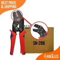 10pcs sn 28b crimping tool terminal crimper crimping pliers wire 0 3 1 0mm pliers hand tool