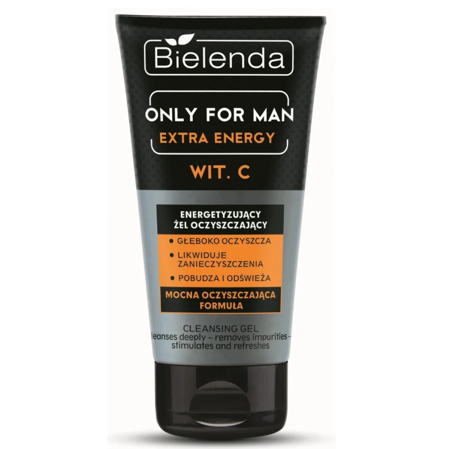 Bielenda only for man gel cleansing энергетизирующий facial cleanser extra energy with vitamin C Gray уставшей and dull