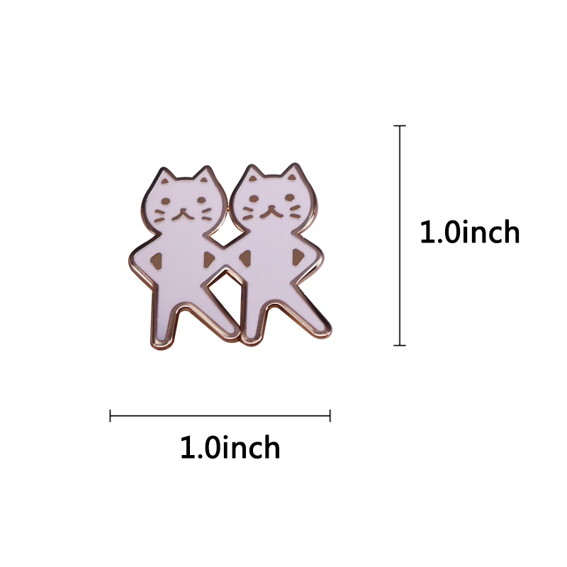 Kawaii танцующие кошки жесткая фотография Милая кошка Em0ji значок забавное украшение