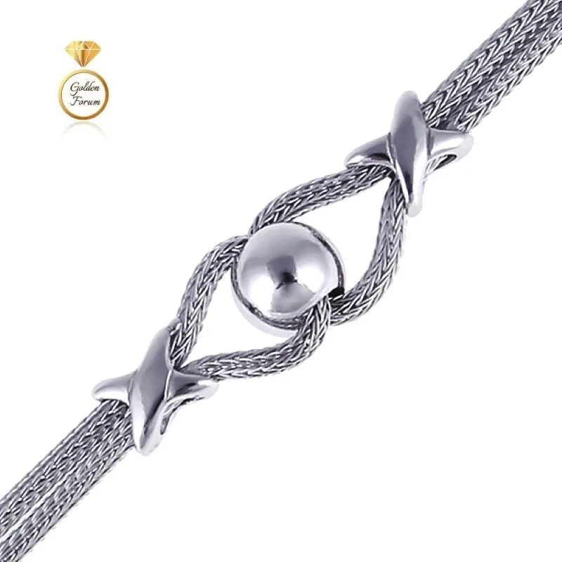 Серебряный браслет (Италия) 925 пробы с глянцевым шариком Golden Forum BR5625-S | Украшения и