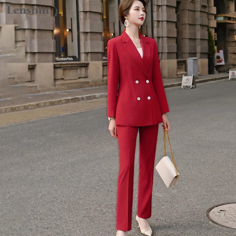 Женский брючный костюм Lenshin офисная одежда для работы Официальный женский