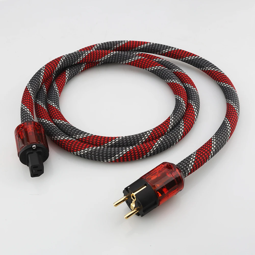 

New P122+DW38 Audiocrast HI-End OFC Schuko Mains Power Cord Cable HIFI EU Power Plug P046E+C046 Audiophile Power Cable