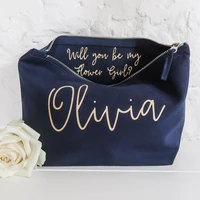 custom make up bag with gold monogram name bride makeup bagswedding proposal gift bridal shower cosmetic bag accessory bag