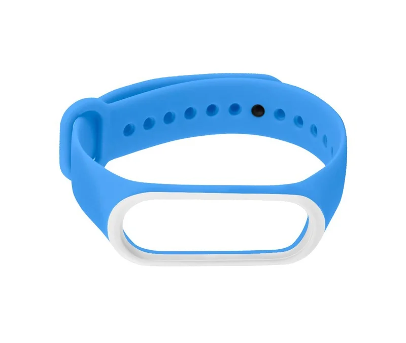Ремешок для Mi Band 3/4 Silicon Loop синий/белый|Ремешки часов| |