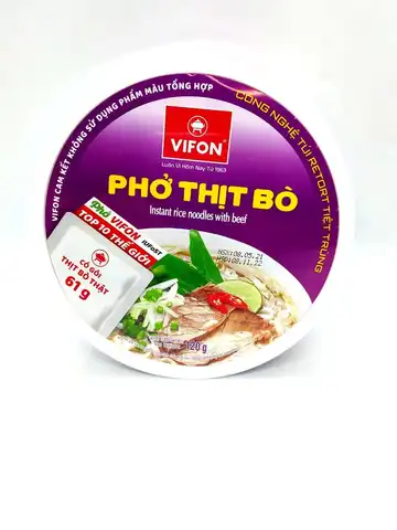 Лапша быстрого приготовления рисовая Фо Бо с говядиной Vifon 125г  Вьетнам