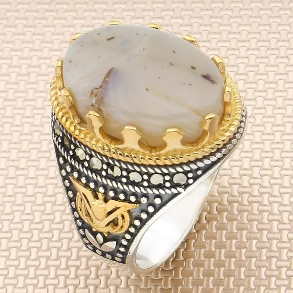 

American Eagle кольцо серебряное кольцо с натуральным вы Для мужчин Агат камень серебро Для мужчин кольцо серебро Для женщин Для мужчин кольцо 925 п...