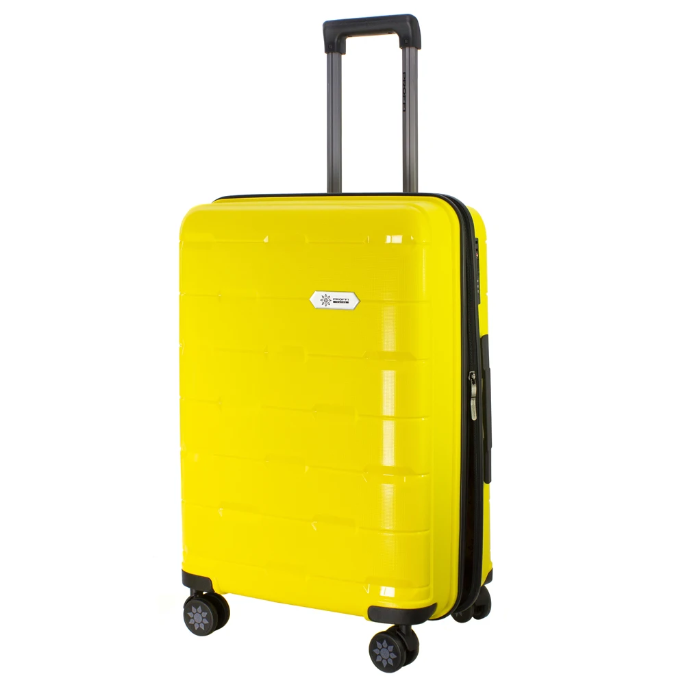Чемодан на колесах PROFFI TRAVEL &quotTOUR FASHION&quot 24' PP пластиковый средний 64 5х47х27 желтый
