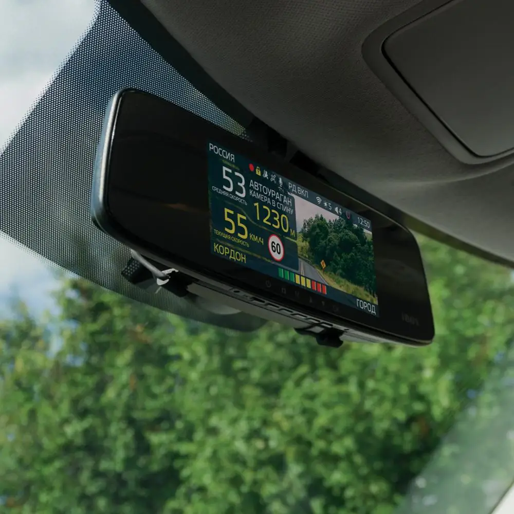 Видеорегистратор зеркало с сигнатурным радар детектором iBOX Range LaserVision WiFi Signature