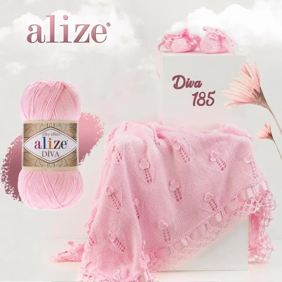 Пряжа для ручного вязания Alize Diva Ball 100 грамм 350 метров Ализе Акрил Весна / Лето