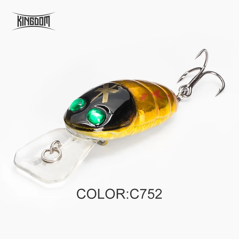 C752 Kingdom твердая приманка для рыбалки, приманка от насекомых, плавающая действие, 33 мм, 3,5 г, рыболовные снасти, воблеры, приманки, Bionic Slikworm, модель 3505 - Цвет: C752