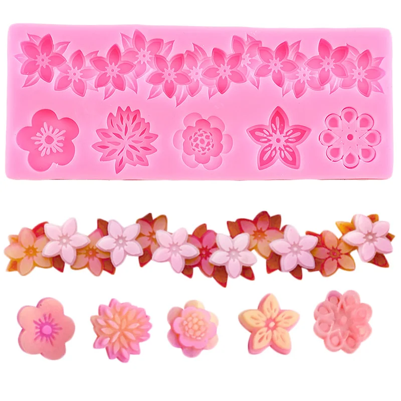 

Flowers A Variety of Fondant Silicone Mold DIY Cake Circumference Mold Cake Decorating Tools Soft Candy Mold Baking Moulds