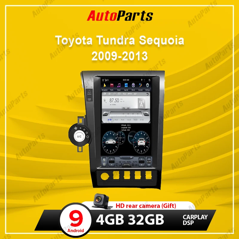 Автомобильная Мультимедийная система PX6 экран 13 6 дюйма Android 9 GPS навигация 4 Гб + 32