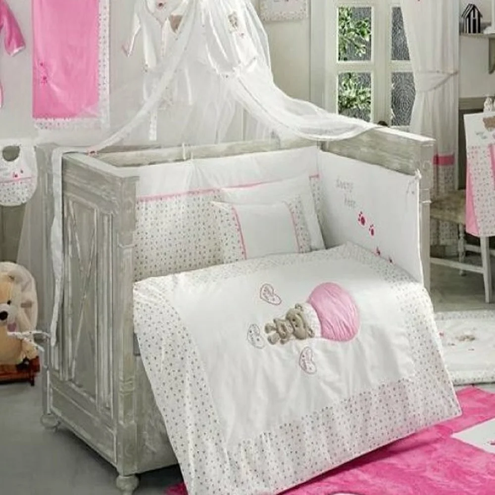 Детские кроватки Постельное белье Бампер Комплект для мальчика и девочки с
