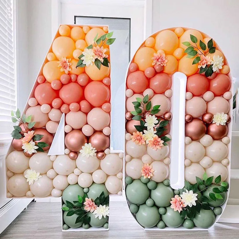 

73cm Number Balloon Filling Box Stand Frame DIY Adult Birthday Party Decorations Kids Baby Shower Anniversary Wedding Decoration