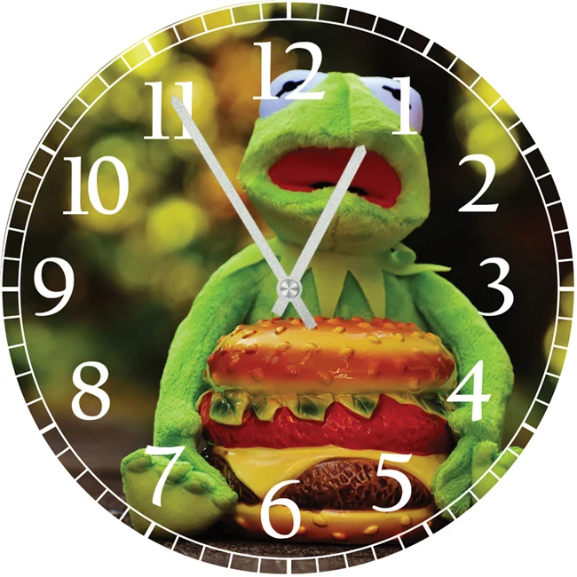 Интерьерные часы Настенные SvS 3501226 Kids Лягушонок с бургером |