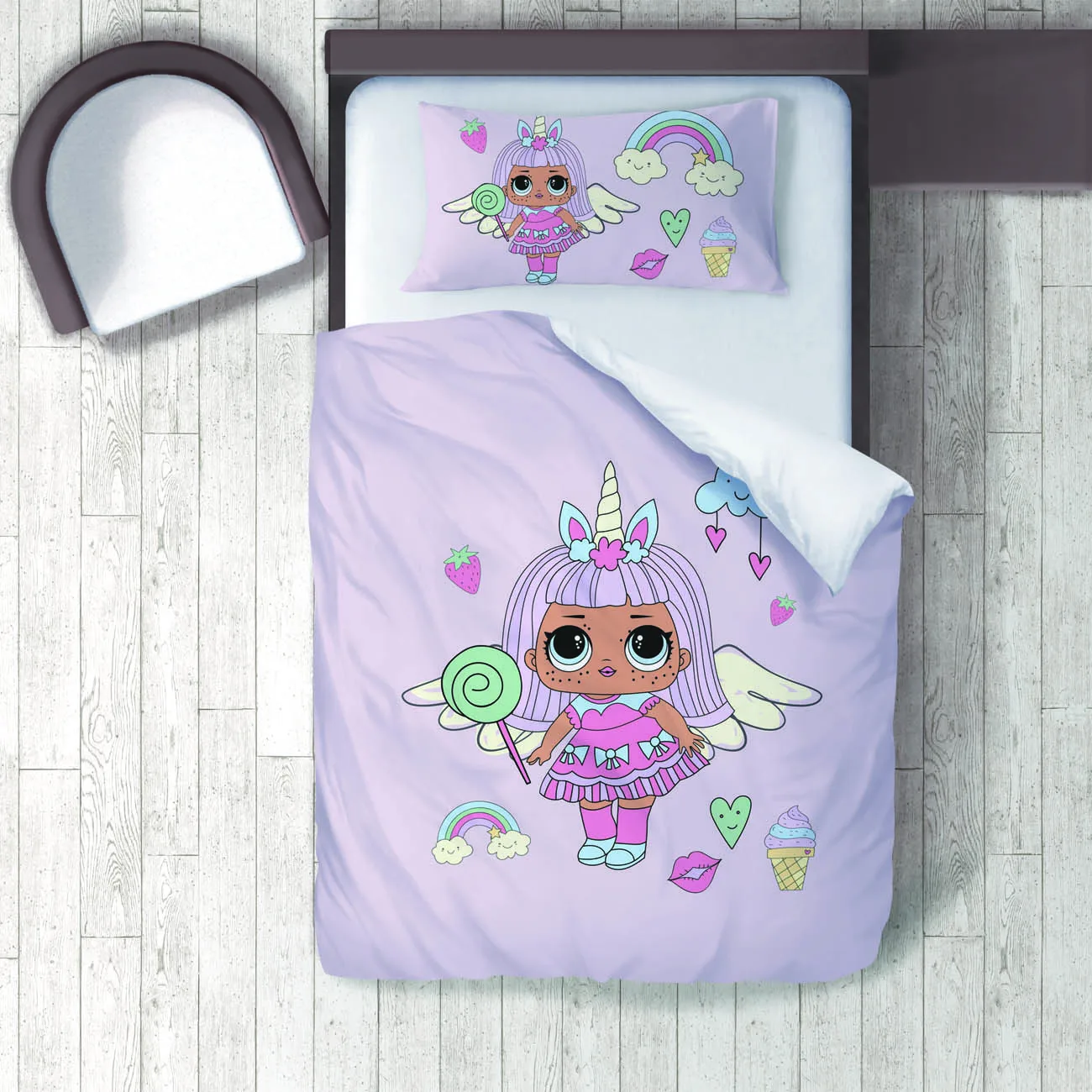

Duvet Cover Set Bedding Set Pillow Case for Baby and Kids Room 3D Printed Powder Pink Girl Candy Strawberry Muck model 262