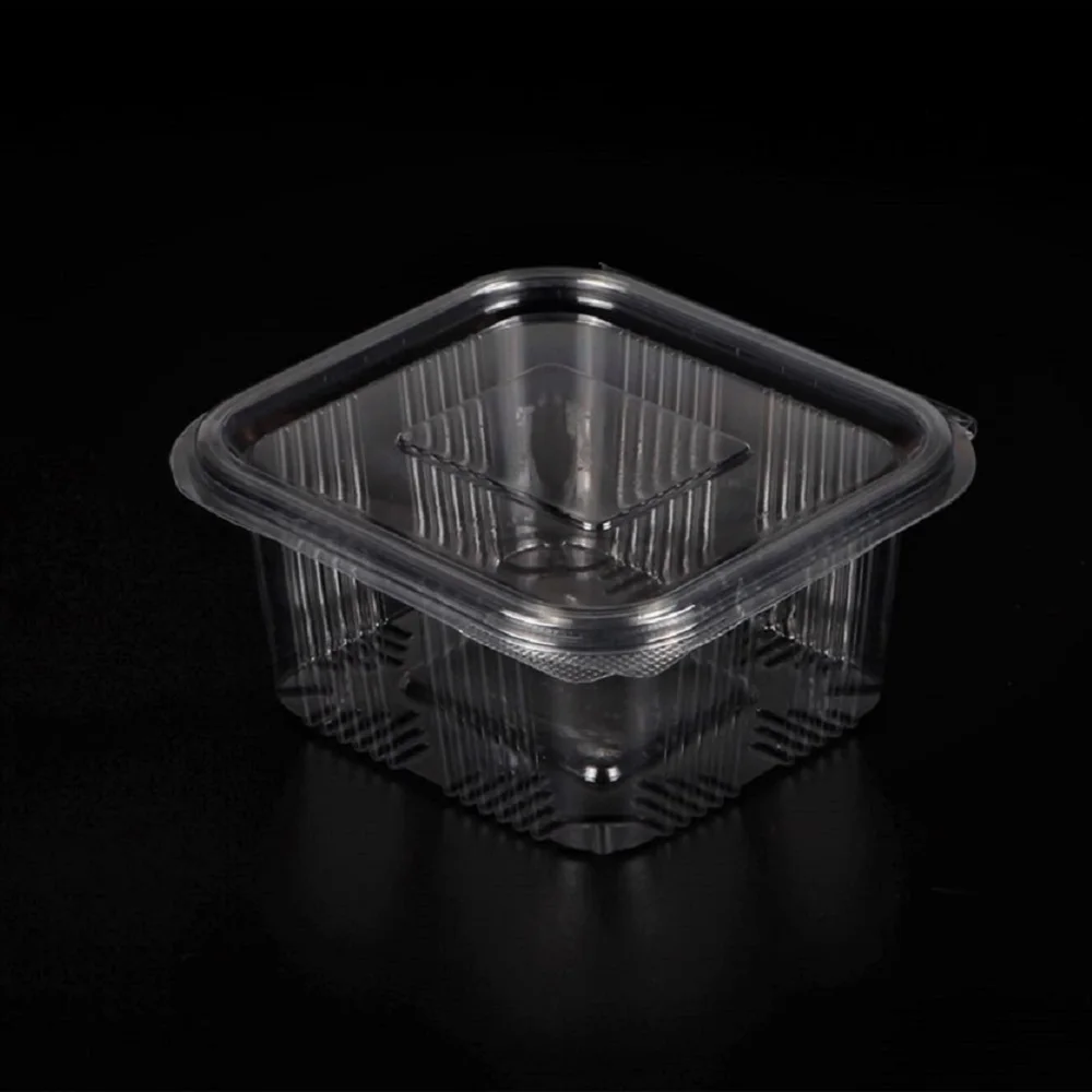 100 упаковок прозрачных пластиковых пищевых контейнеров на петлях одноразовые