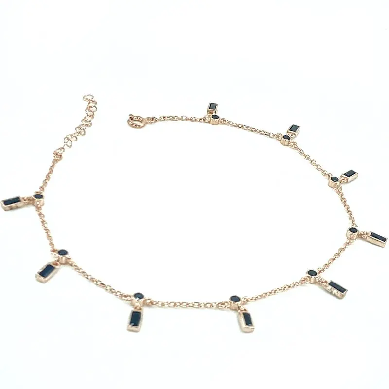 

New Baguette Onyx Top Quality Silver Bangle Bracelet