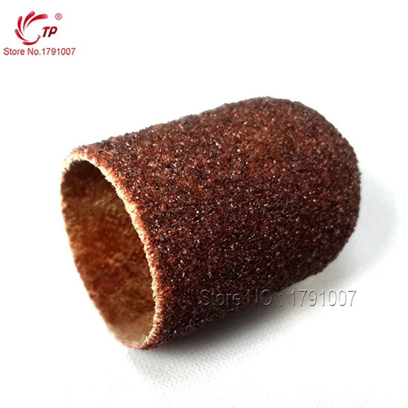 TP 50pcs/lot 16*25mm 180# Nail Art Electric Drill Bit Sanding Bands Caps Block Sleeves Acrylic UV Gel Polish Remove Clean Tool | Красота и
