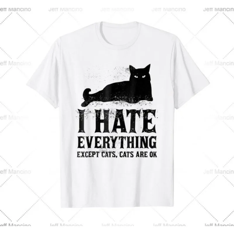 

Men's T-shirts Are Hot Pastel h Kawaii I Hate Everything Except Cats Cotton T Shirt