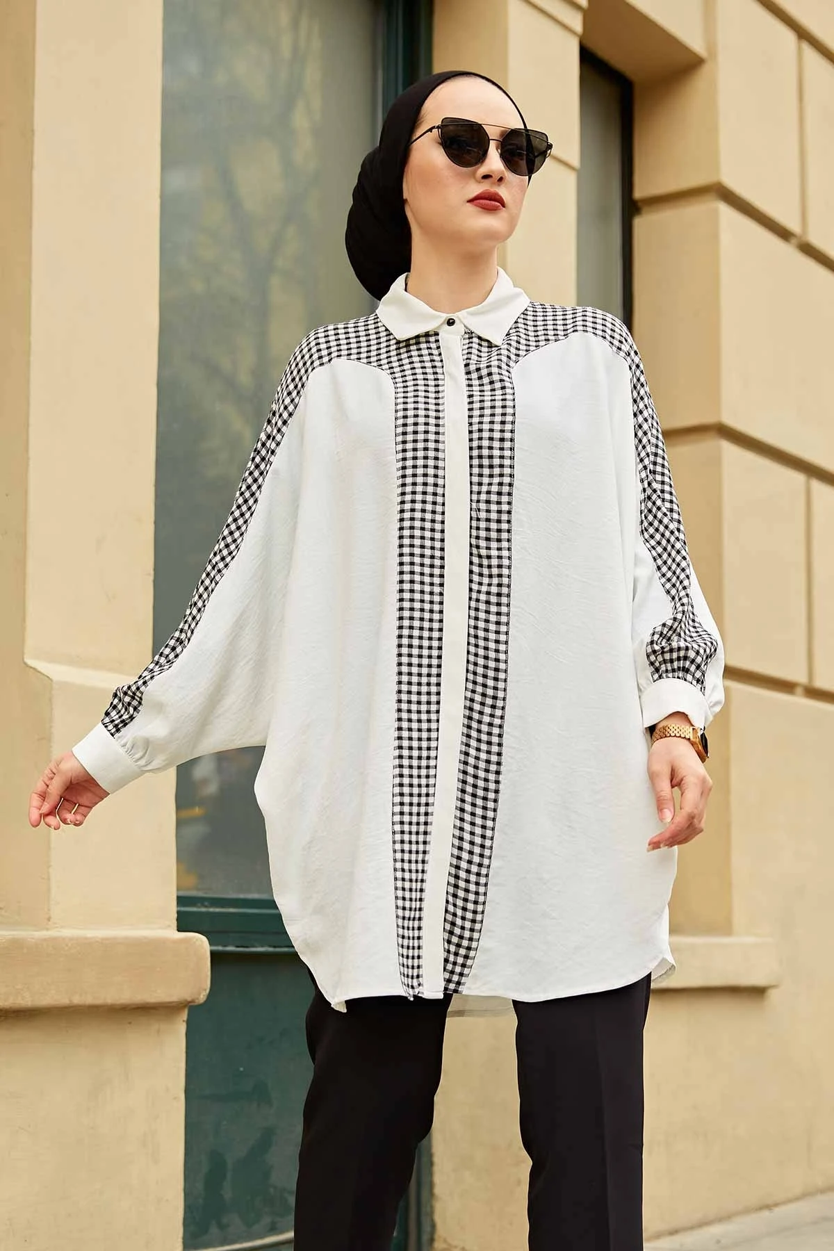 

Petit Carre Bat Sleeve Shirt Ramadan Dubai Muslim Shirt Arab Fashion Islamic Dress Women's Dresses Hijab Combination Summer Shir