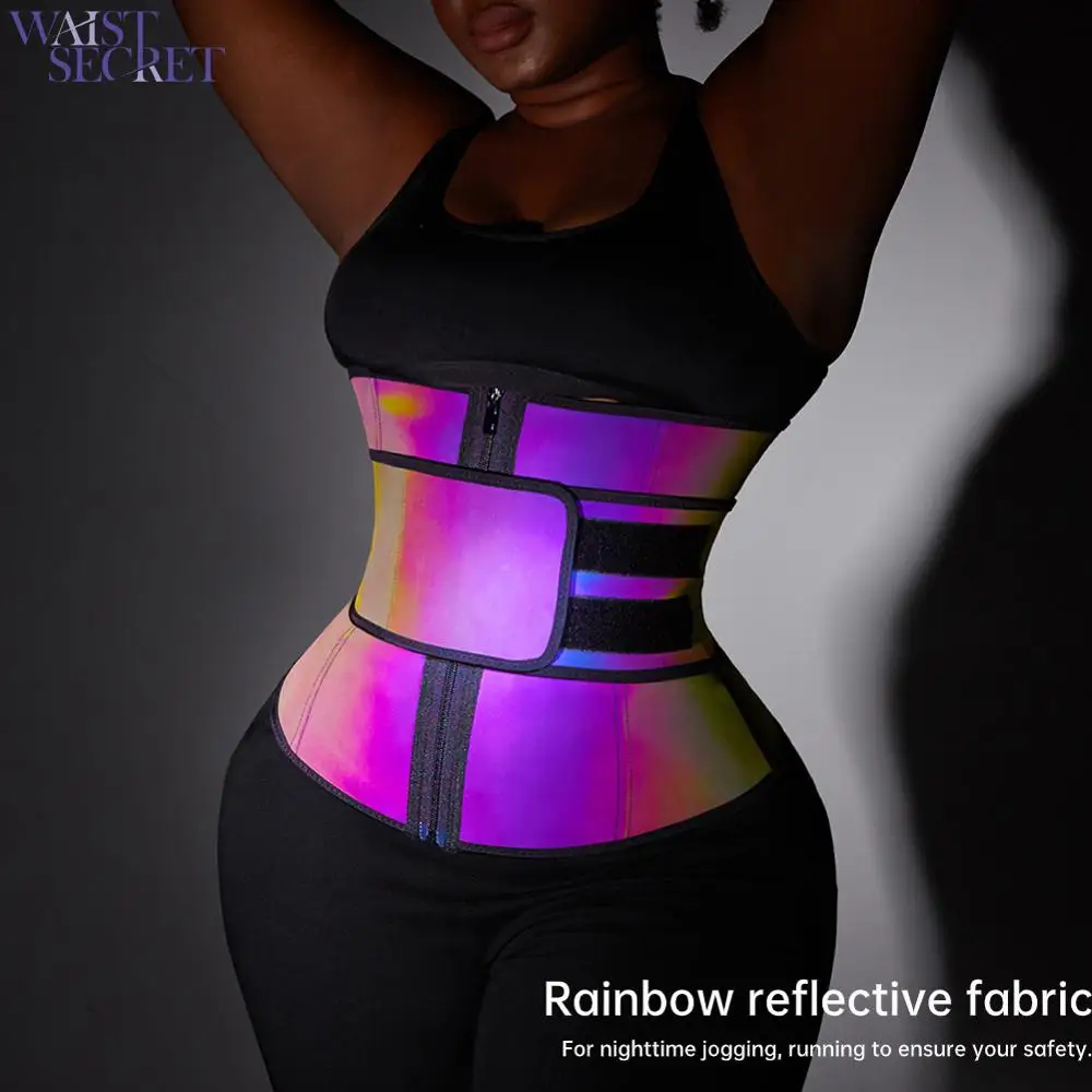 Светоотражающий латексный корсет утягивающий пояс для талии и живота похудения |
