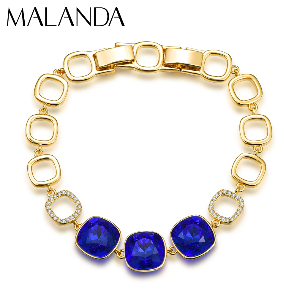 Браслеты с кристаллами Сваровски женские изящные квадратные ювелирные