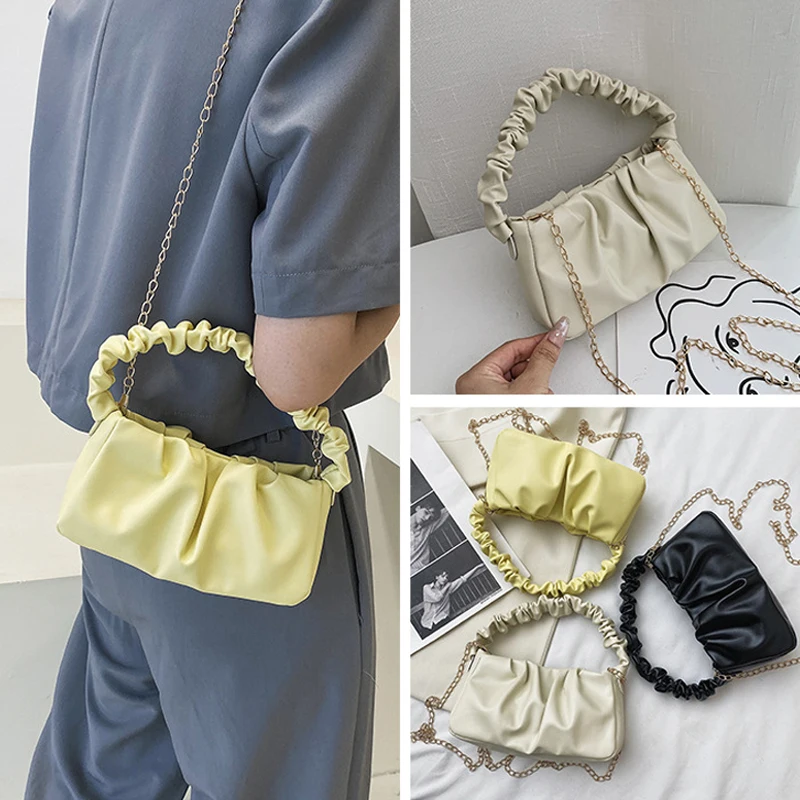 

Fashion Mini Luxury Design Handbags Solid Chain Travel Portable Card Packages PU Leather Women Crossbody Messenger Shoulder Bag