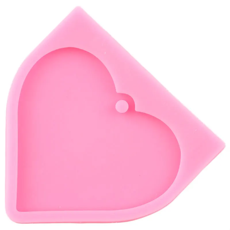 Блестящий глянцевый ручной силиконовая форма-сердце эпоксидный полимерный