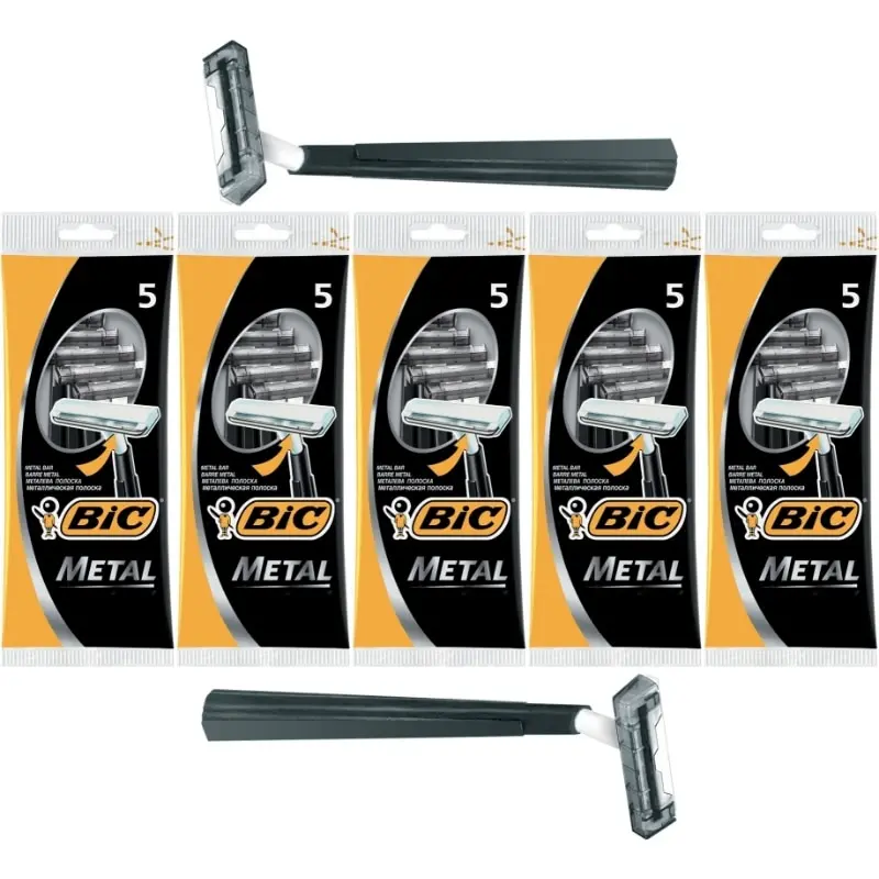 Bic Metal disposable razor hard beard 5 packs / 25 pcs   FRE