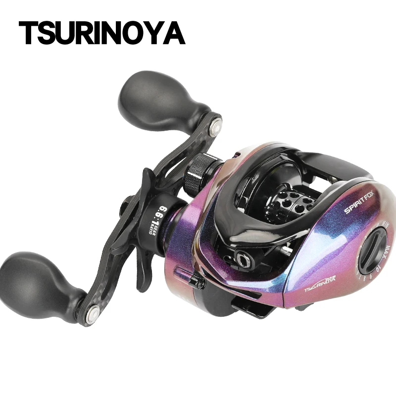 TSURINOYA SPIRIT FOX 50 150 Long Casting Smooth Casting Reel 6.6:1 Max Drag 6kg Ultra-light 189g Pike Bass Light Game Wheel