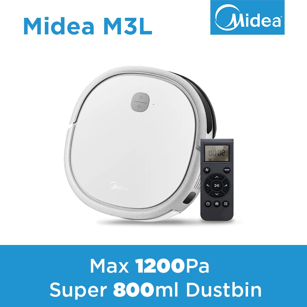 Робот-пылесос Midea M3L беспроводной с пылесборником, 800 мл, 1200 Па - изображение