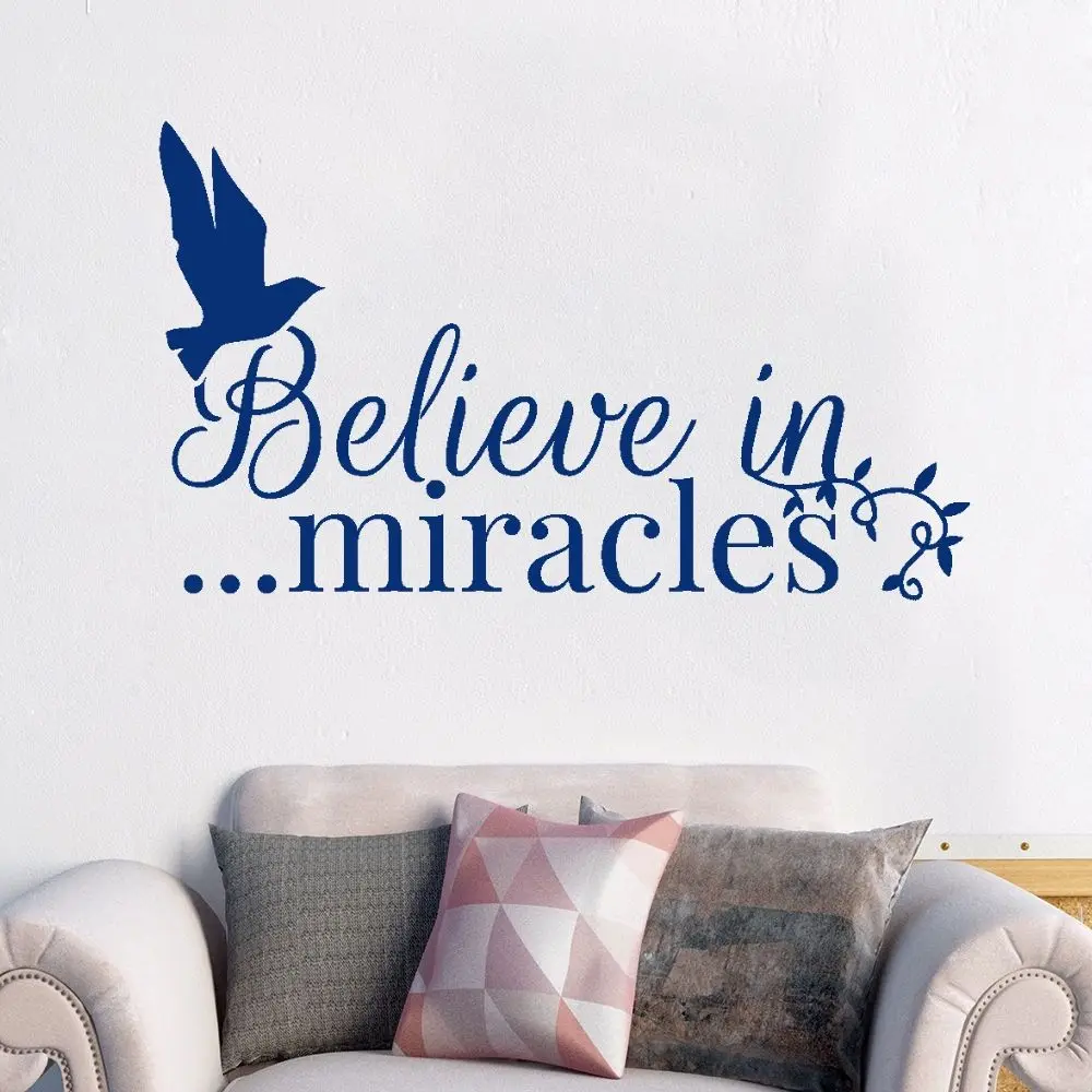 Believe In Miracles Motivational Stickers Home Bedroom Wall Art Decoration Removable A001162 | Дом и сад