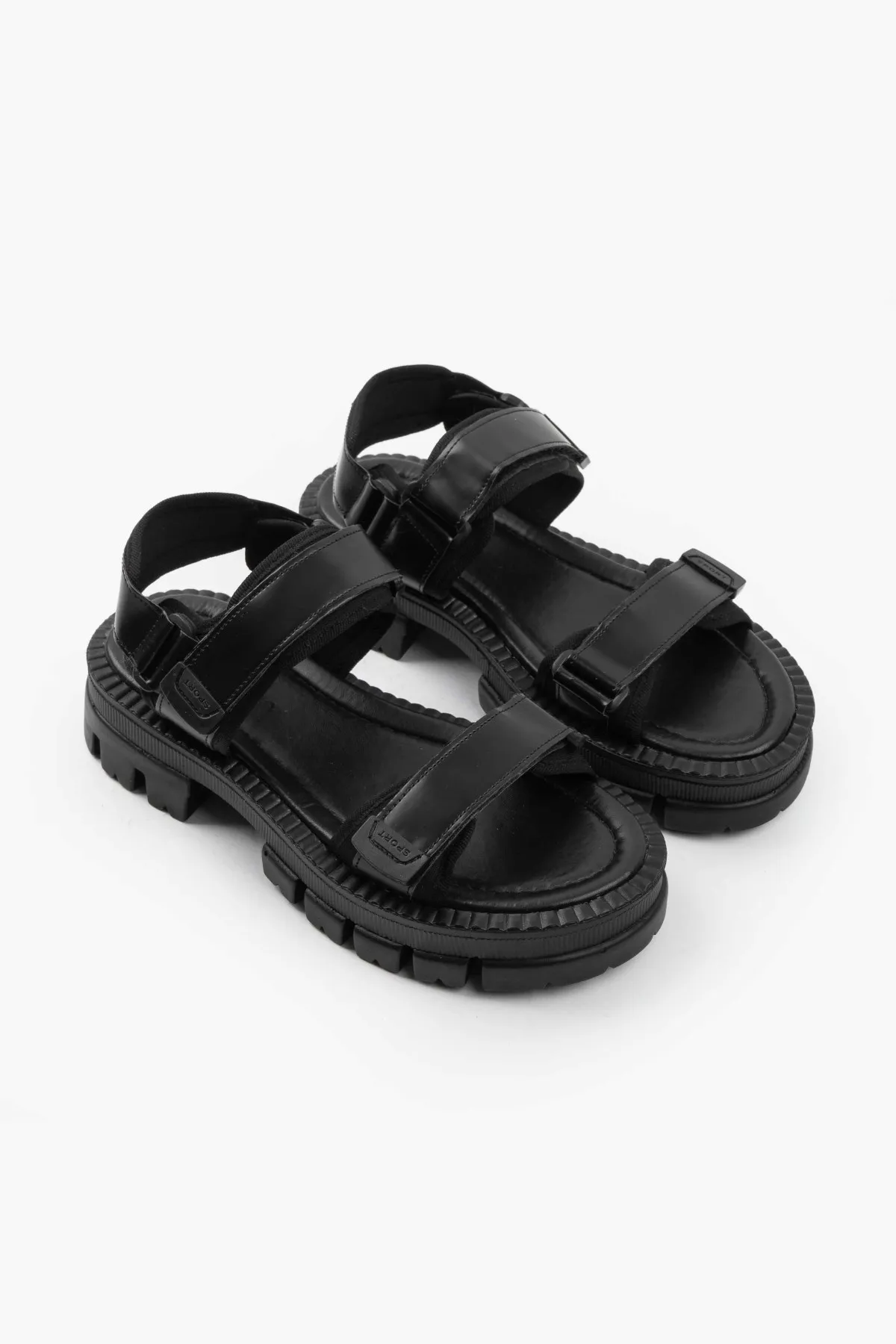 

Женские босоножки на плоской подошве, черные матовые сандалии на платформе с застежкой-липучкой и круглым носком, лето 2022 босоножки женские...